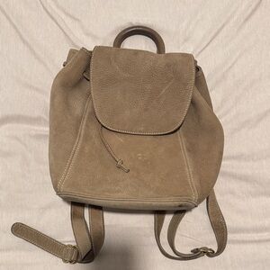 Coach Suede Drawstring Mini Backpack in Taupe Brown